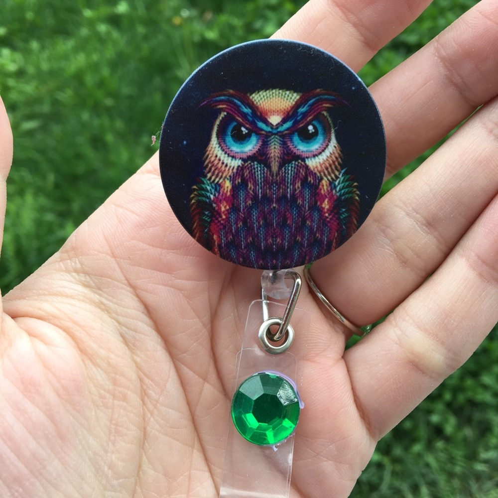 Owl Retractable badge holder